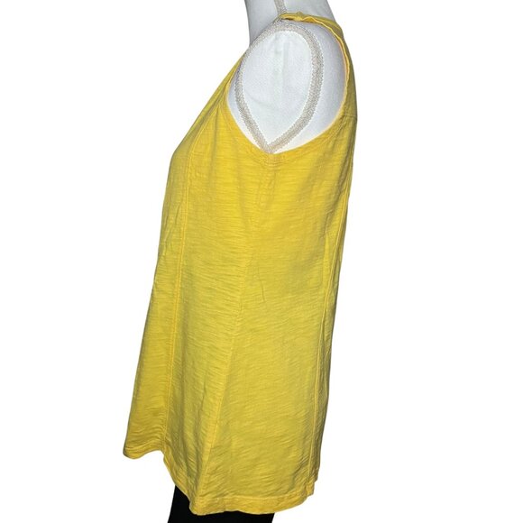 Escape Habitat Clothes Women’s Size S Cotton Yellow Oversized Tank Top Workout - Picture 2 of 9